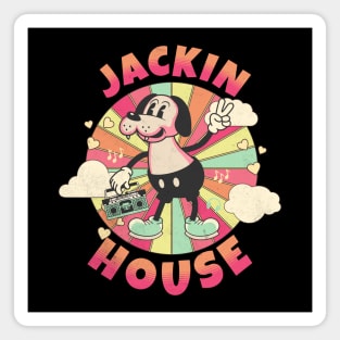 JACKIN HOUSE  - Retro Mascot Dog Magnet